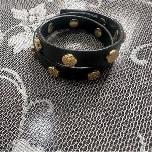 Tory Burch Leather Double Wrap Bracelet